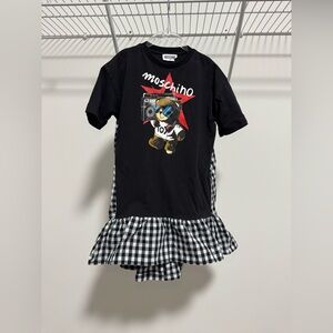 Moschino Boom Box Bear Drop Waist Dress Size 6 Years